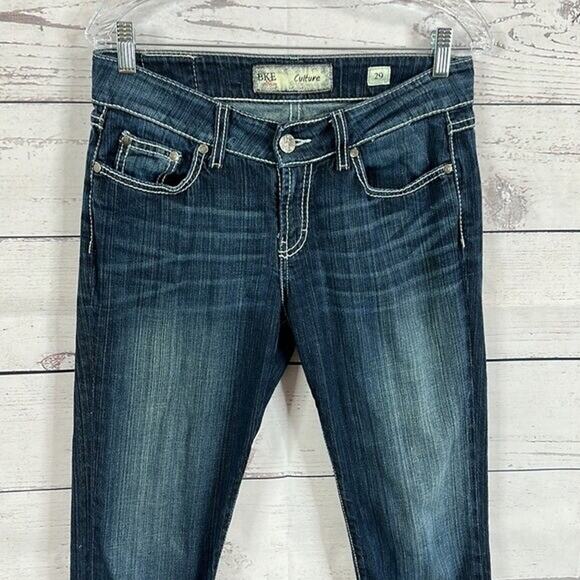 Buckle BKE Jeans Women 29 Blue Culture Crop Embellished Rhinestone Western Rodeo - Picture 3 of 12